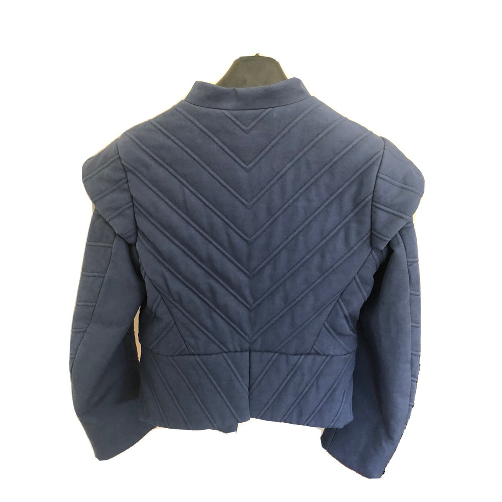Burberry Jacket Women's 8 Indigo Blue Quilted Runway Made In Italy 42‎ NEW - Picture 4 of 15